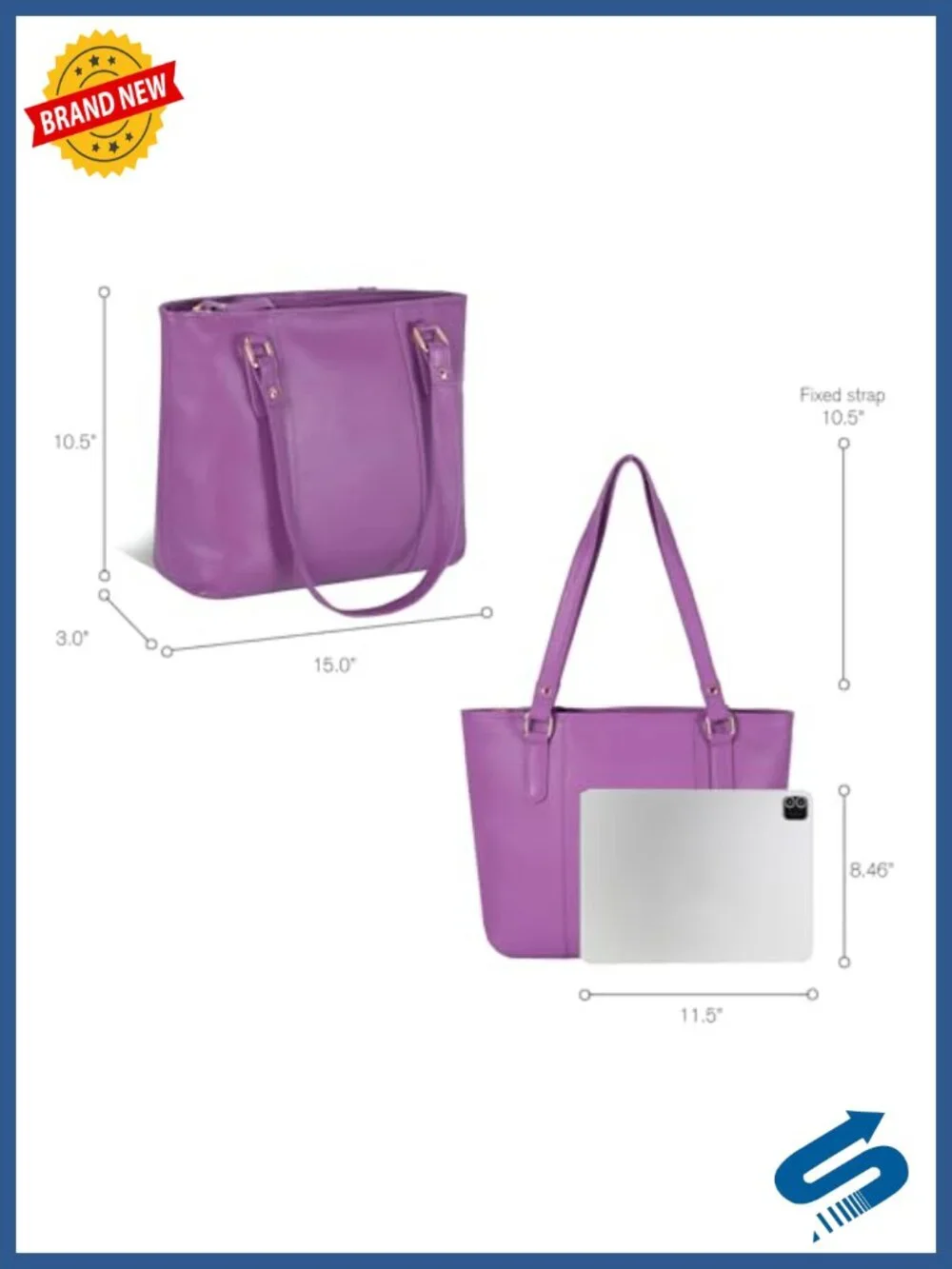 Genuine Leather Tote Shoulder Handbag for Women - Work & Casual Bag with Tassel